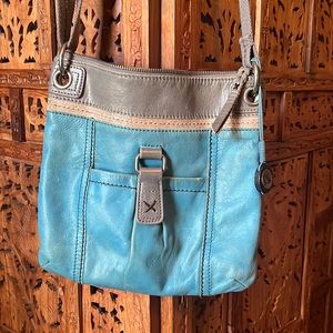 The Sak blue leather crossbody